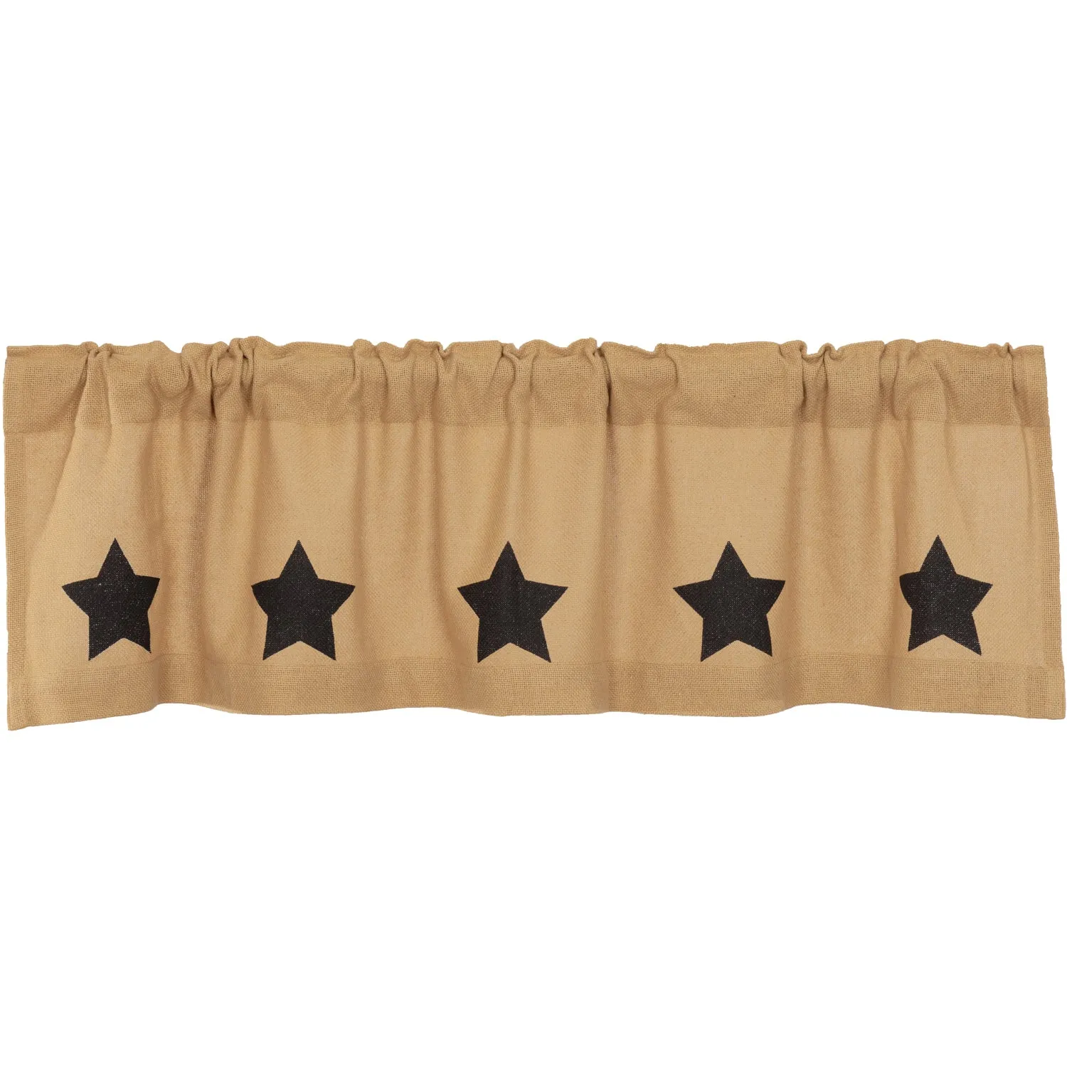 Burlap w/ Stencil Stars Valance