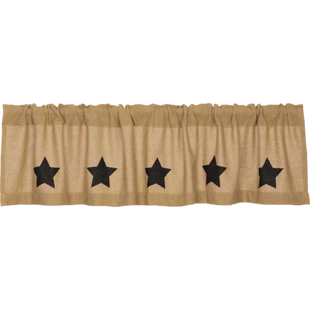 Burlap w/ Stencil Stars Valance