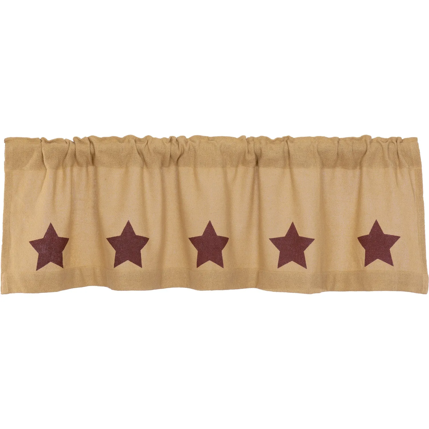 Burlap w/ Stencil Stars Valance