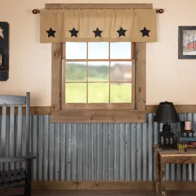 Burlap w/ Stencil Stars Valance
