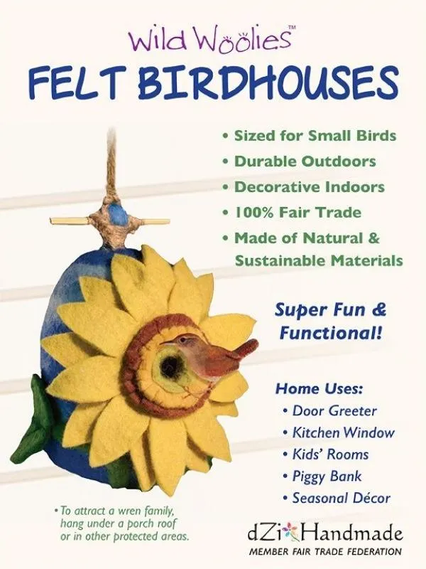 Butterfly Garden Felt Birdhouse