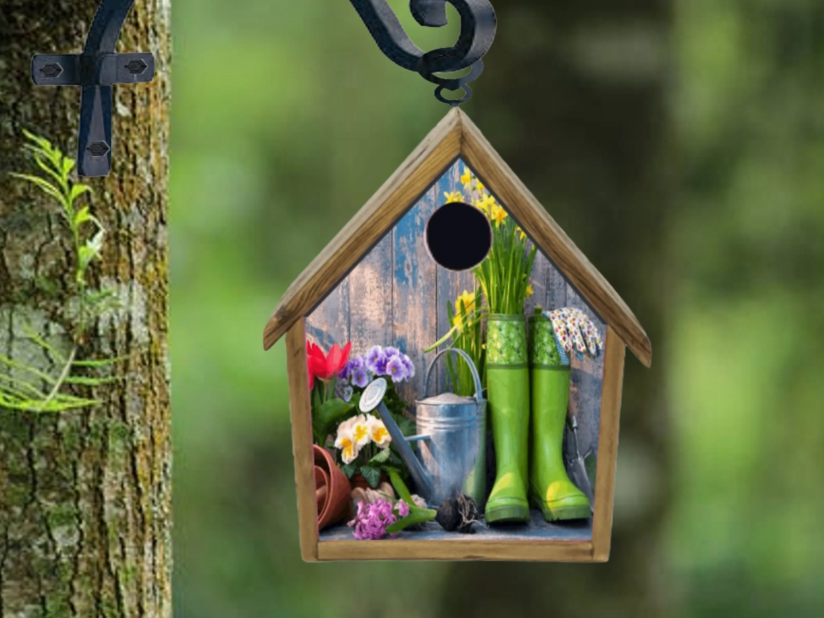 Cartoon Birdhouse Bird House Handmade Custom Design Old Joe Crow