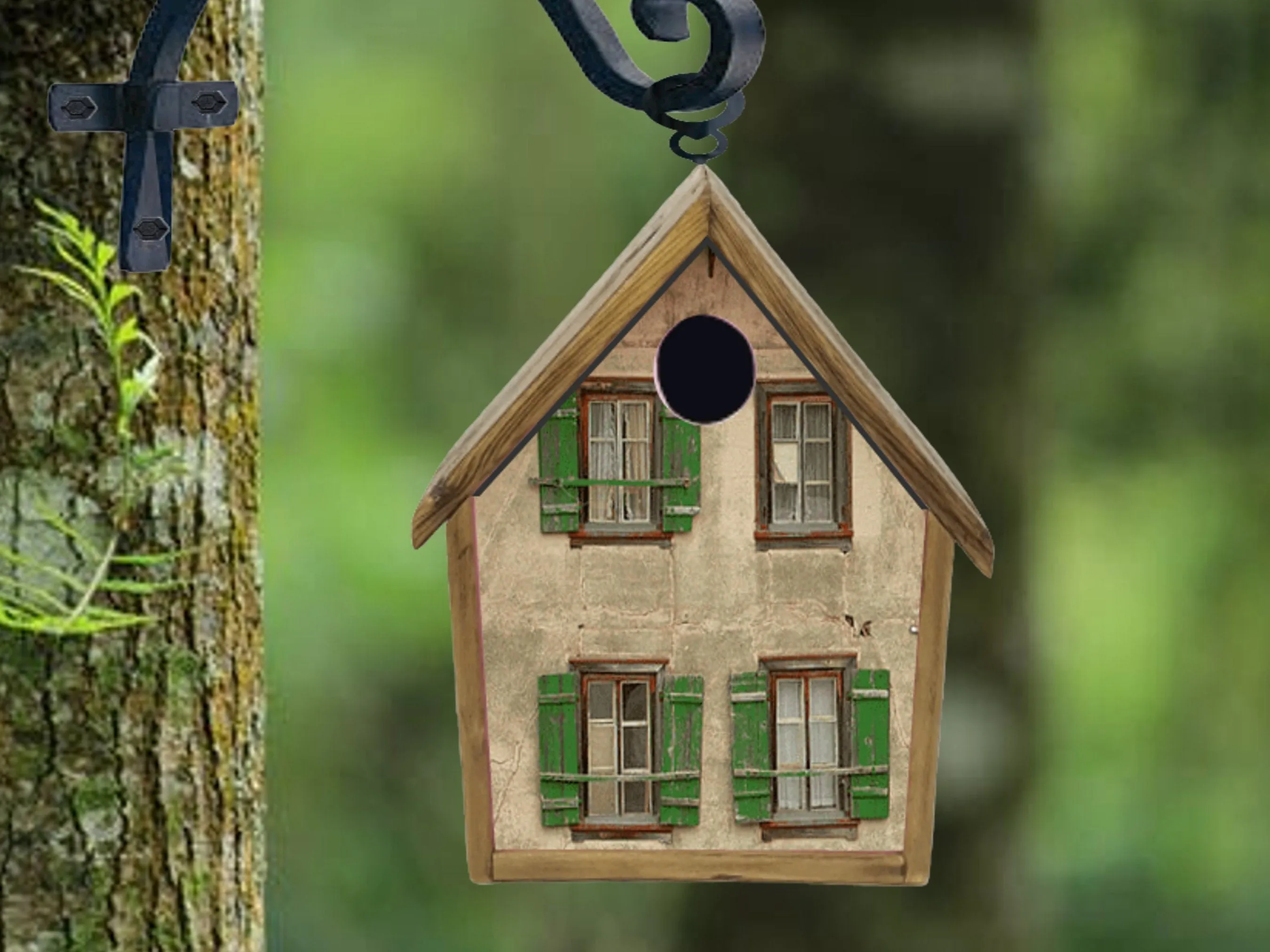 Cartoon Birdhouse Bird House Handmade Custom Design Old Joe Crow