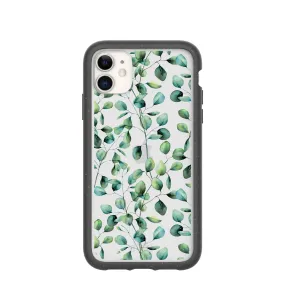 Clear Eucalyptus iPhone 11 Case With Black Ridge