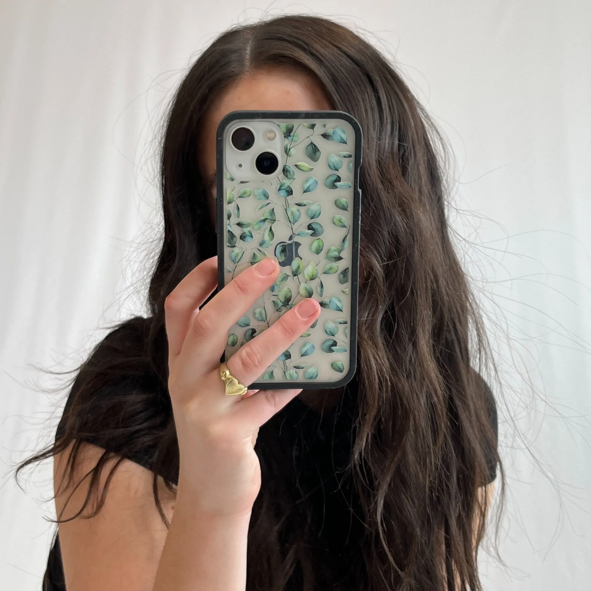 Clear Eucalyptus iPhone 11 Case With Black Ridge