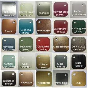 COLOR SAMPLES 2"x2" (cm.5x5): stainless steel plate