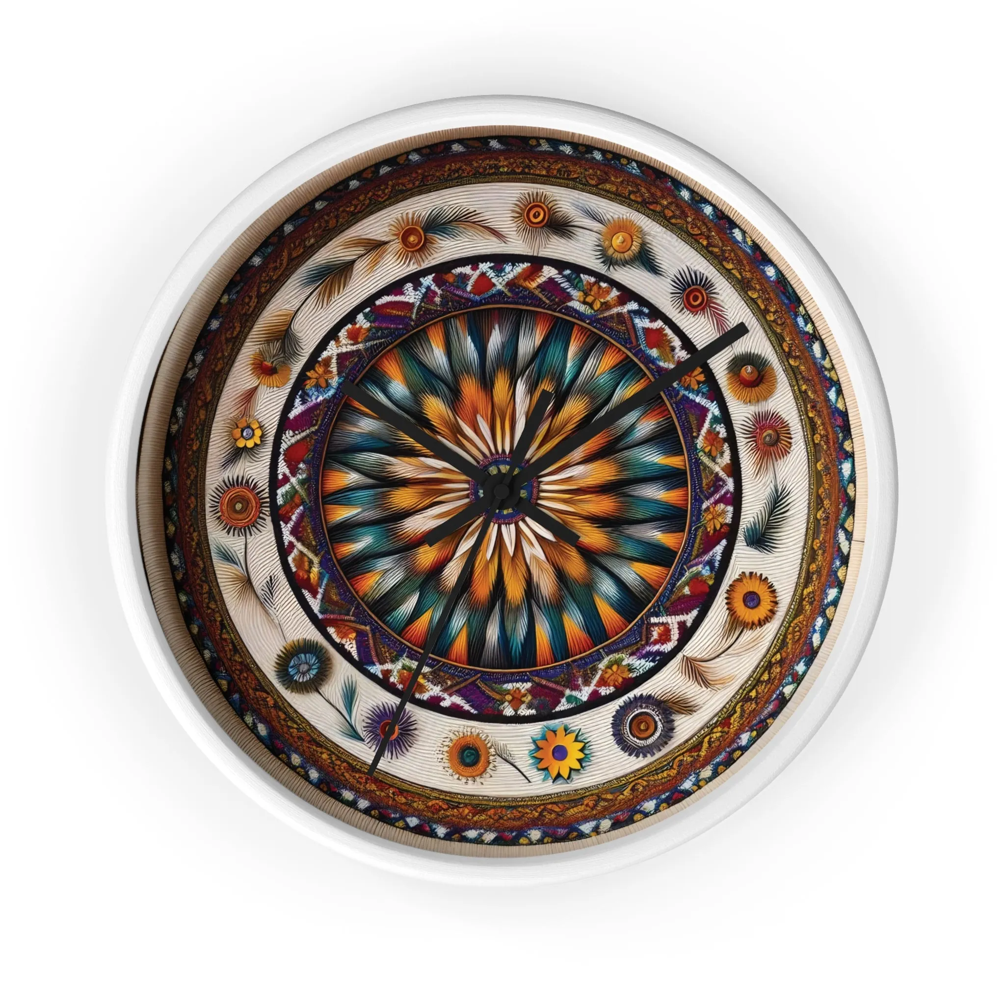 Colourful bohemian minimal design  Wall Clock