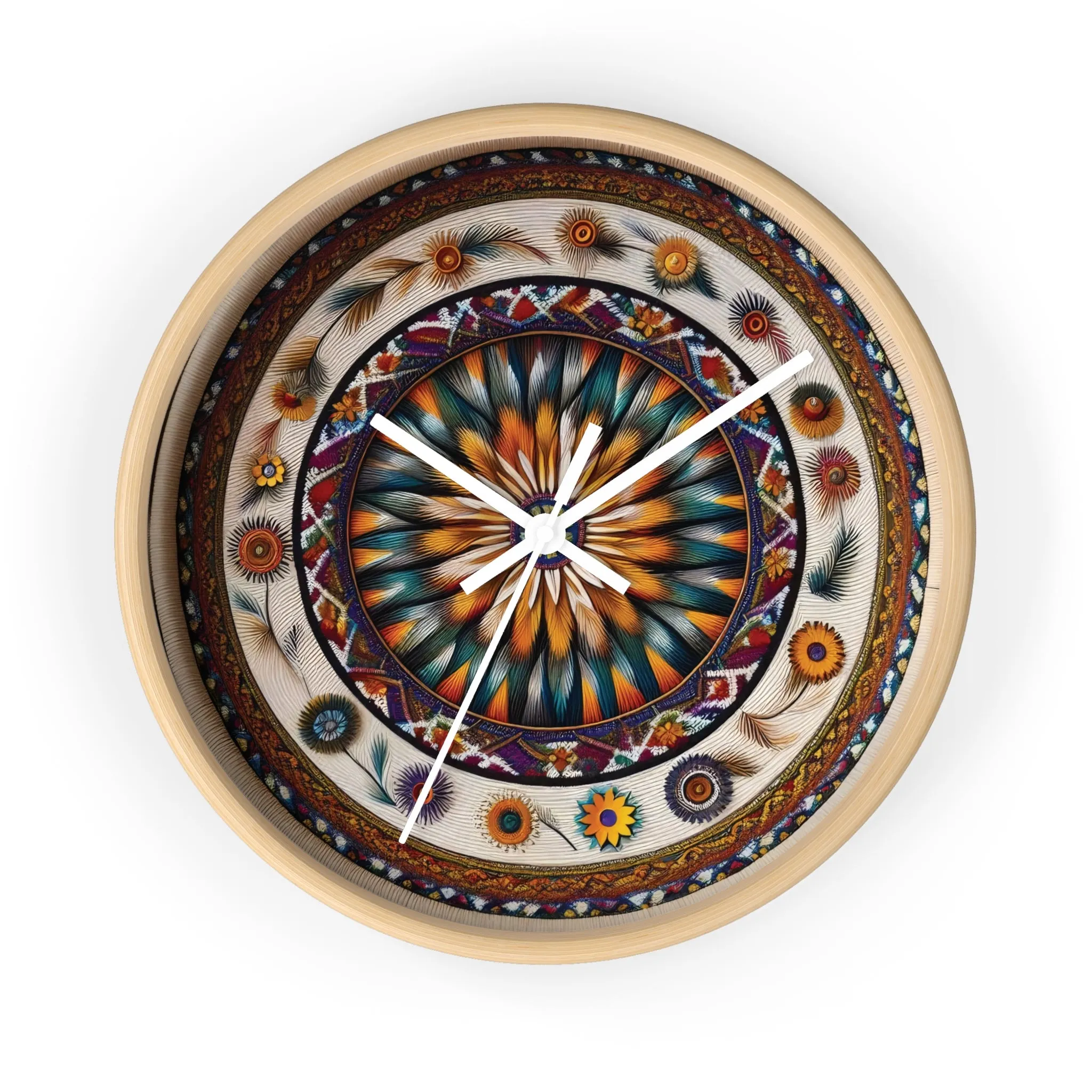 Colourful bohemian minimal design  Wall Clock