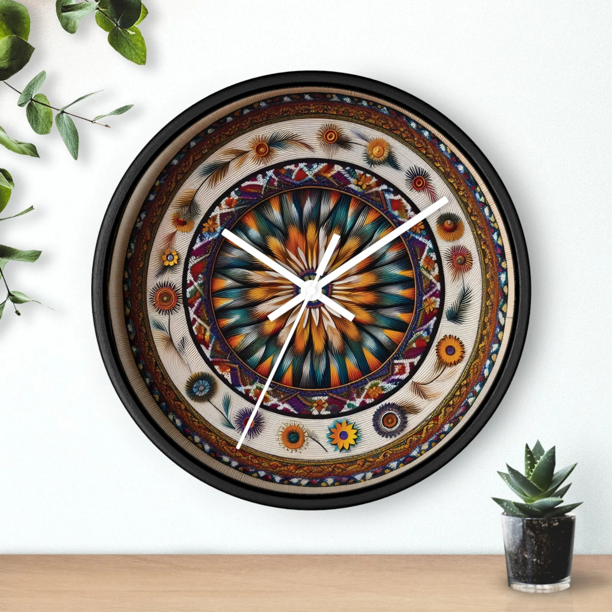 Colourful bohemian minimal design  Wall Clock