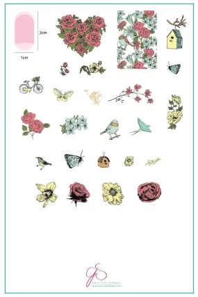 Delicate Garden (CjS-58) Steel Nail Art Layered Stamping Plate
