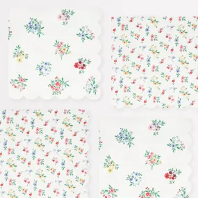 Ditsy Posy Scalloped Napkins Large 16pk.
