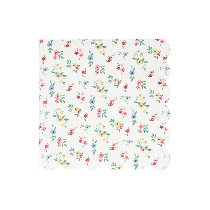 Ditsy Posy Scalloped Napkins Large 16pk.