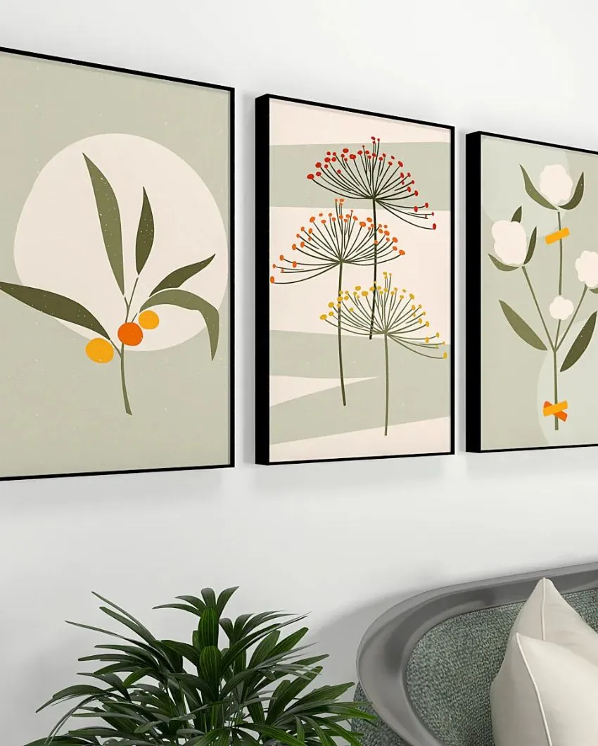 Dreamy Dandelions Green Floating Frames | Set of 3