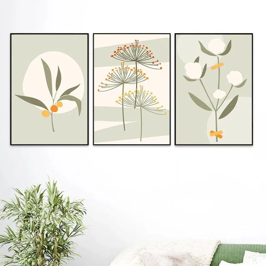 Dreamy Dandelions Green Floating Frames | Set of 3