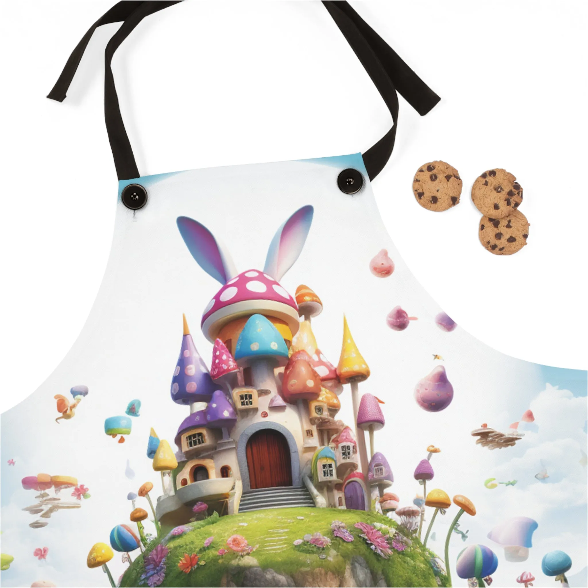 Easter Bunny Castle Apron, Cute Apron, Easter Apron, Easter Gift, Gift for Her, Easter Bunny Apron, Cooking Apron, Chef Apron, Women's apron