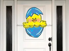 Easter Chick, Easter Egg Sign, Easter Sign, wood sign, Door Hanger, DECOE-W-429, 22" Door Hanger