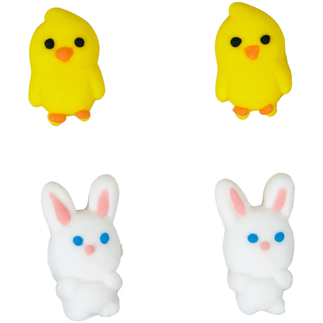 Easter Chicks and Bunnies Icing Decorations | 24 ct