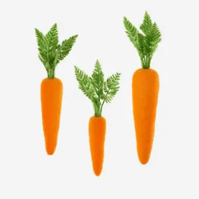 Easter Flocked Orange Carrot, Assorted Sizes | 1 ct