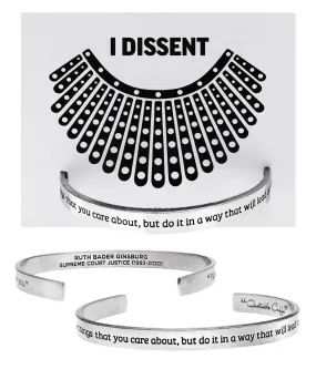 Fight For Things You Care About Quotable Cuff Bracelet - Ruth Bader Ginsburg