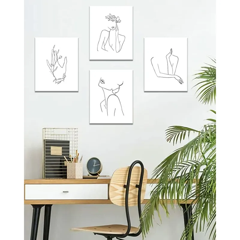 Flower Line Art for Modern Home Office
