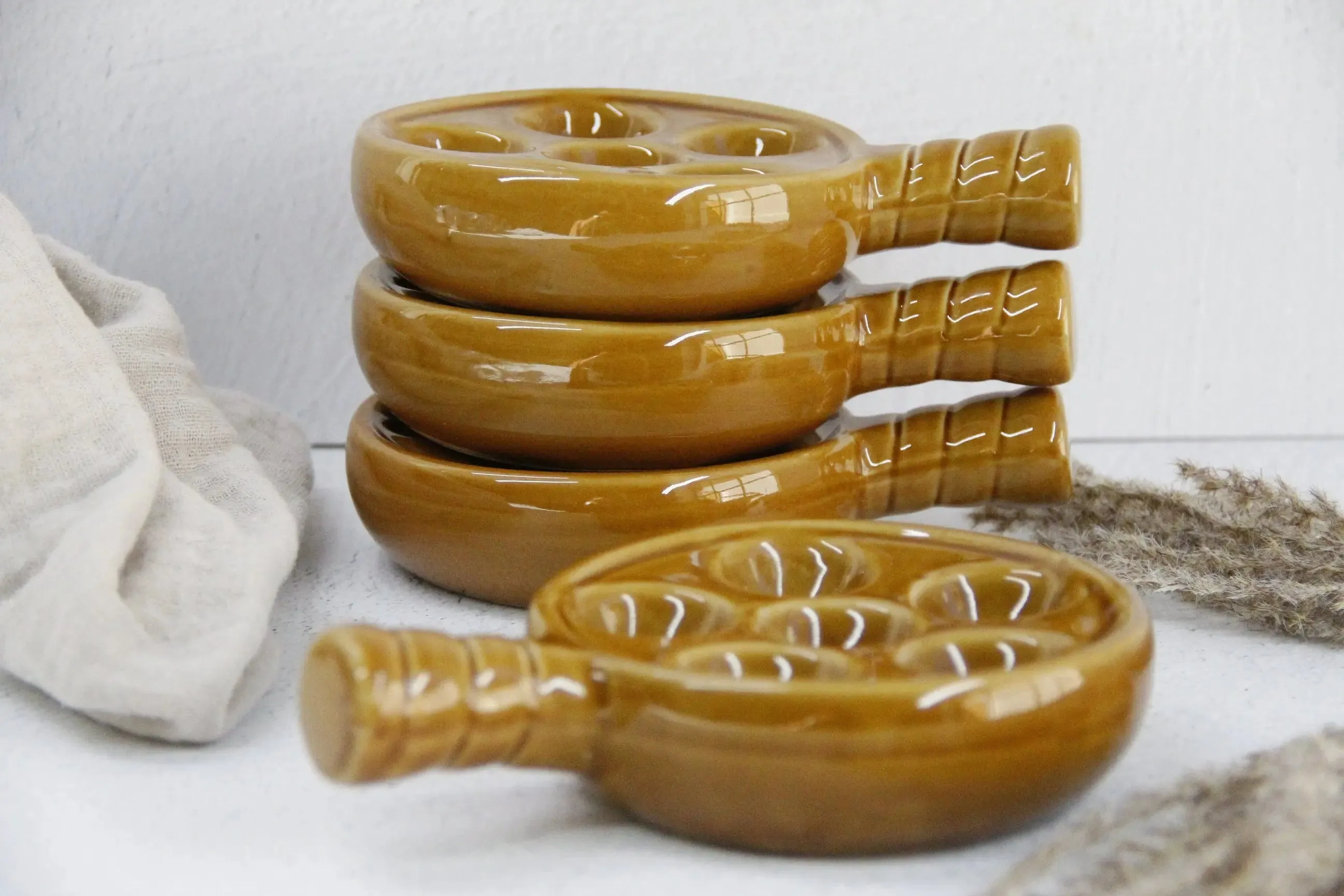 French Escargot Bowl | Vintage Baking Dish Set-4 Pcs.