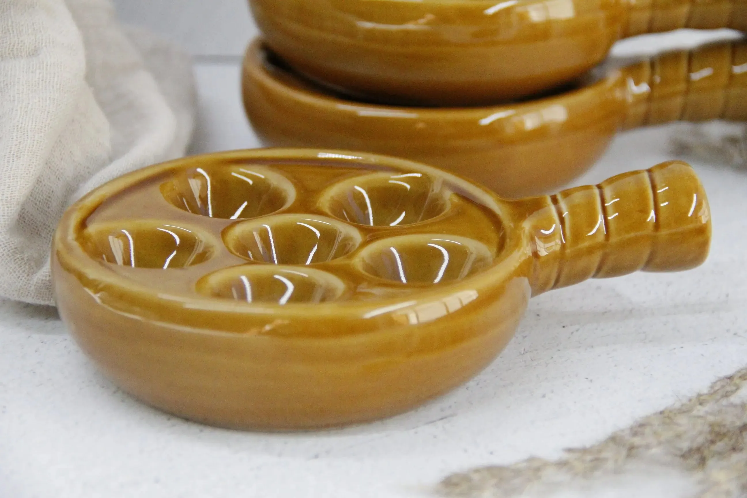 French Escargot Bowl | Vintage Baking Dish Set-4 Pcs.
