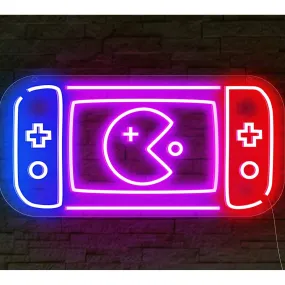 Fun Bright Blue / Pink / Red Switch Video Game LED Night Light Game Room Wall De