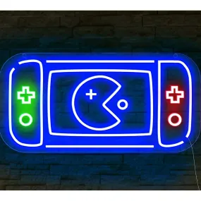 Fun Bright Blue Switch Video Game LED Night Light Game Room Wall Decor