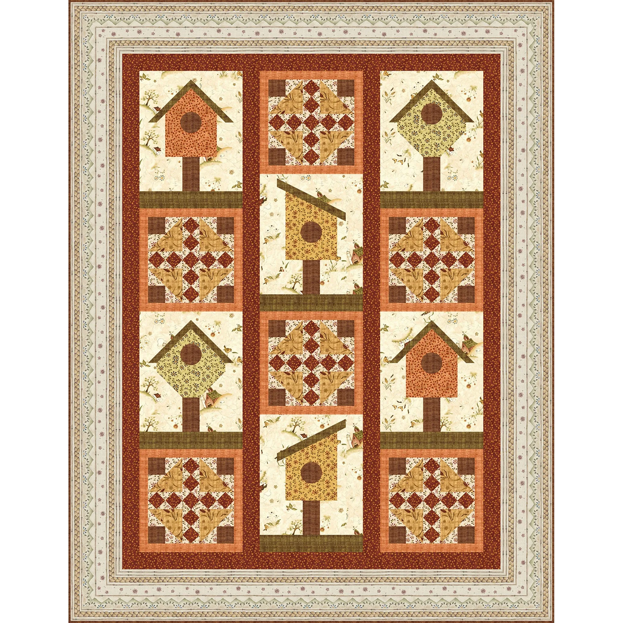 Garden Cottages Quilt TWW-0312e - Downloadable Pattern