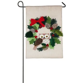 Garden Flag Holiday Owl Garden Burlap Flag