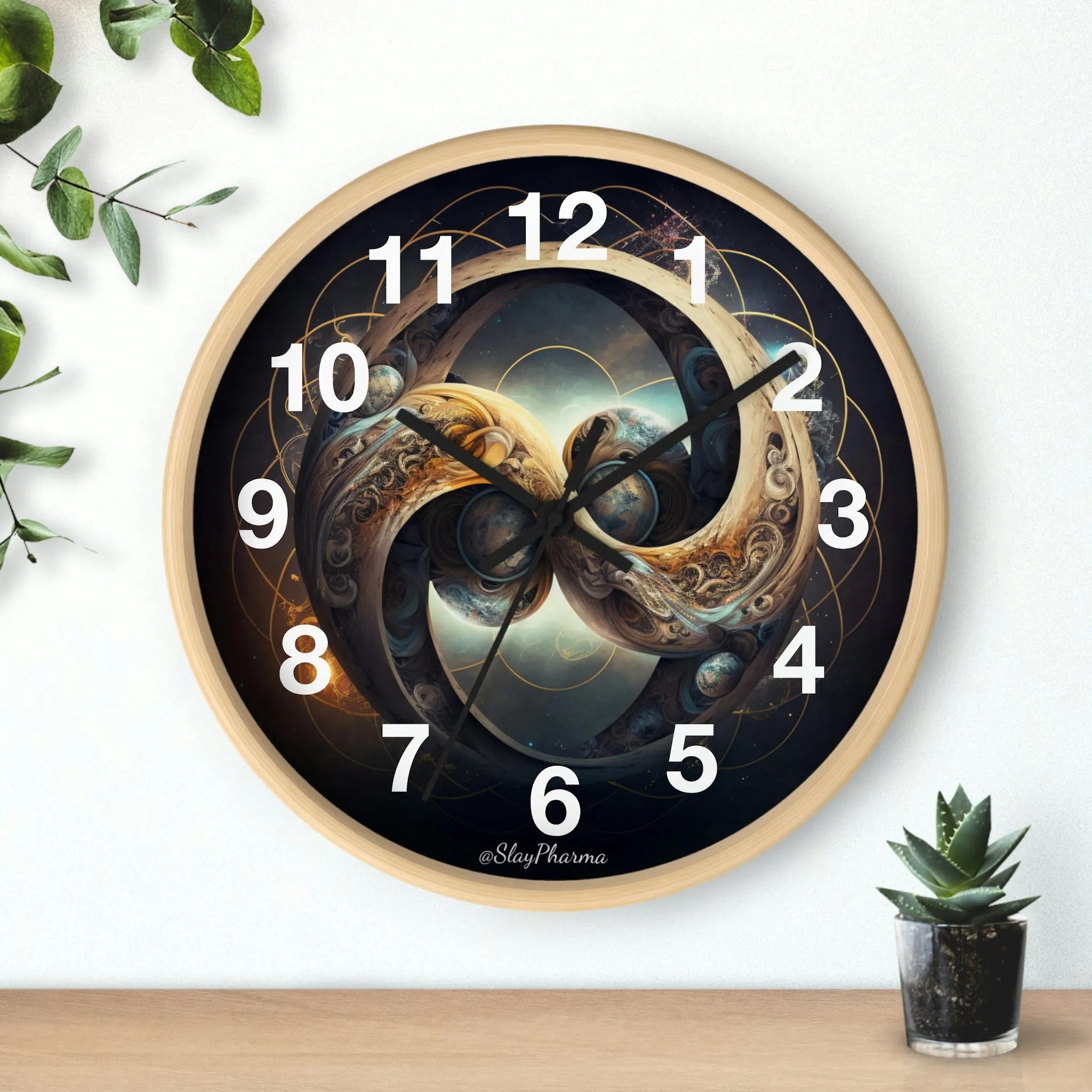 Geometric Wall Clock #8 w/ numbers
