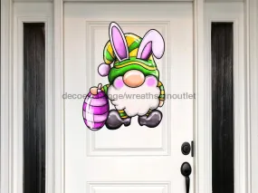 Gnome Easter, Easter Egg Sign, Easter Sign, wood sign, Door Hanger, DECOE-W-384, 22" Door Hanger