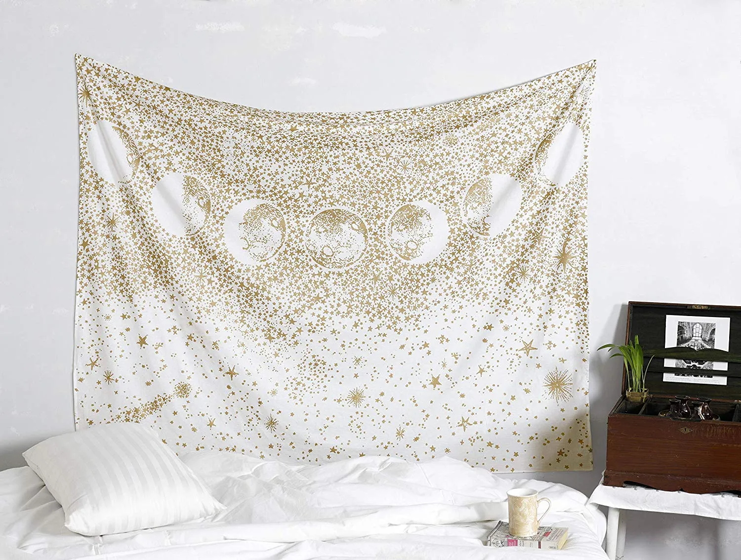 Gold Moon Phase Tapestry