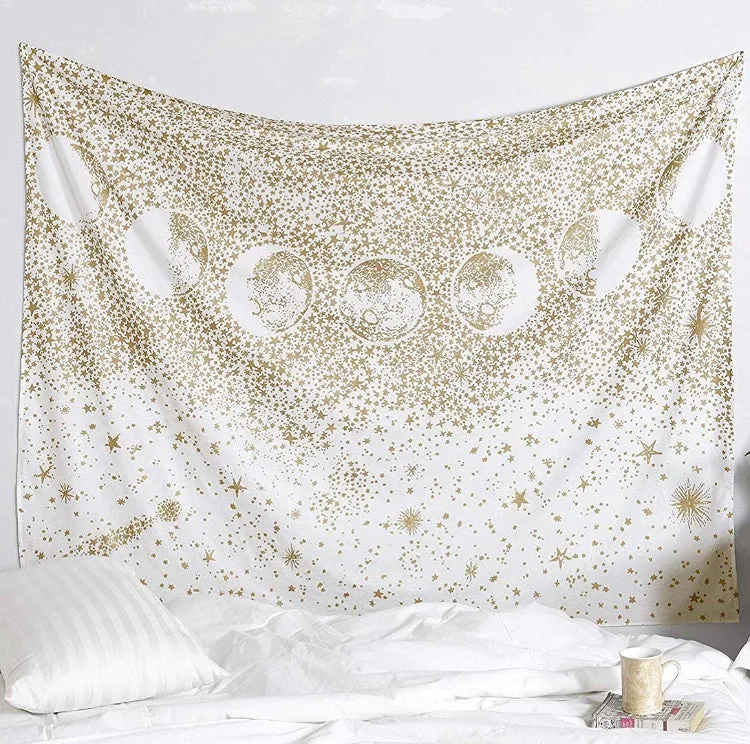Gold Moon Phase Tapestry