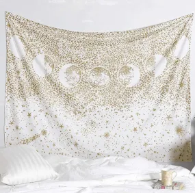 Gold Moon Phase Tapestry