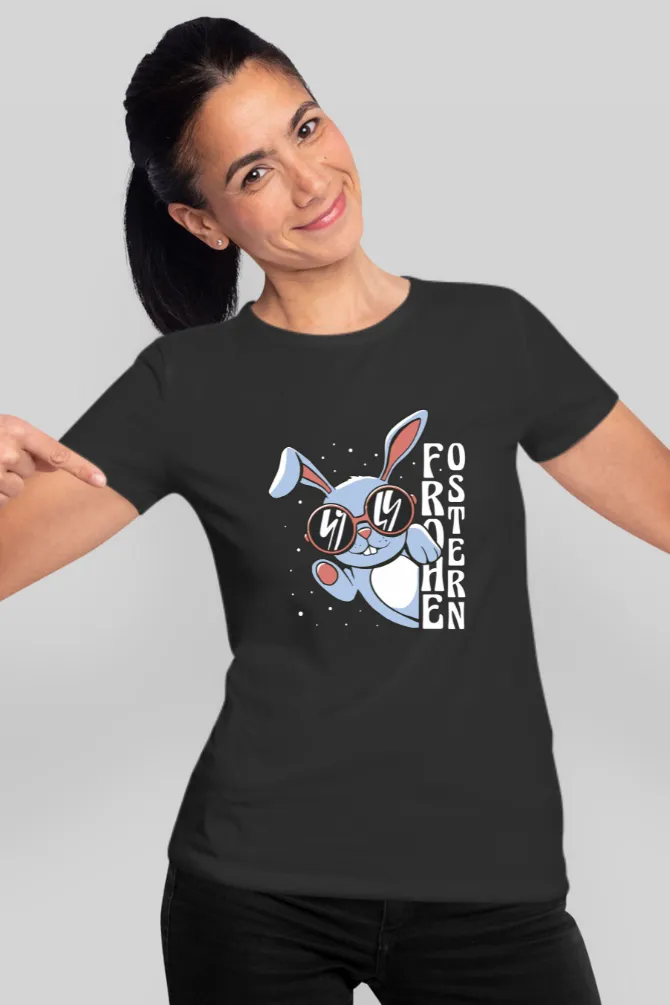 Happy Easter In German Printed T-shirt for women