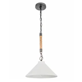 Harvest 1-Light Cone Pendant Light in Matte White