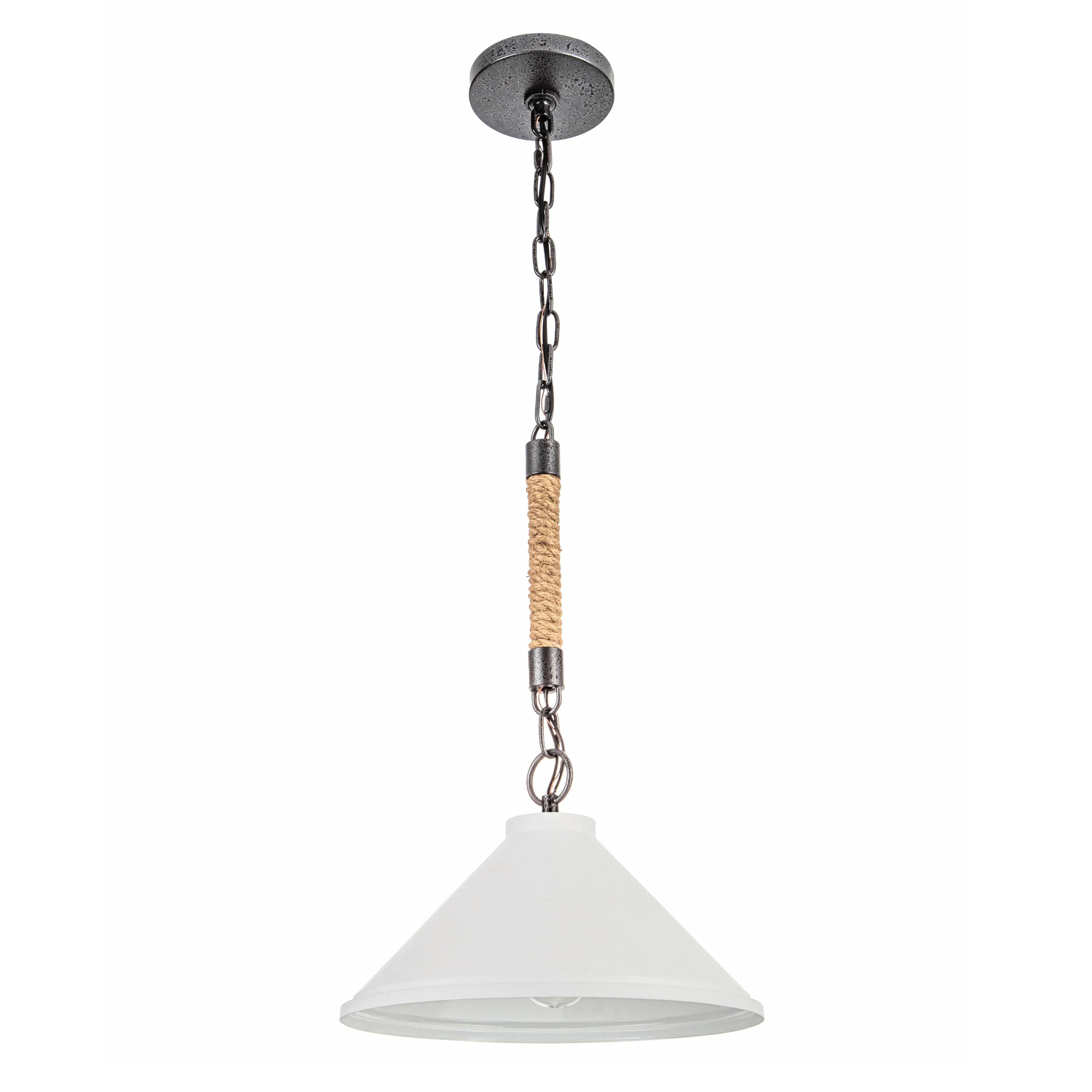 Harvest 1-Light Cone Pendant Light in Matte White