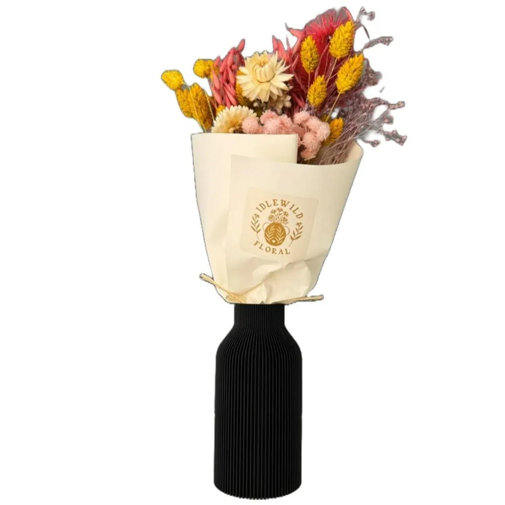 Idlewild Floral Co. - Dried Seasonal Bouquet w/ Black Vase