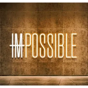 Inspiring Warm / Cool White “ImPossible” LED Night Light Motivation Decoration