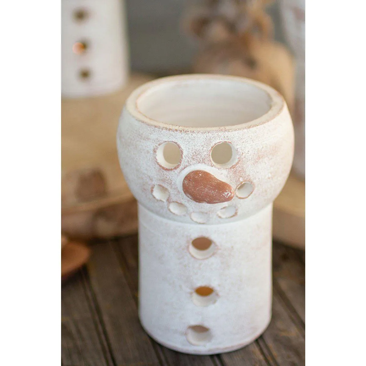 Kalalou - CLAY SNOWMAN LUMINARY - H3962
