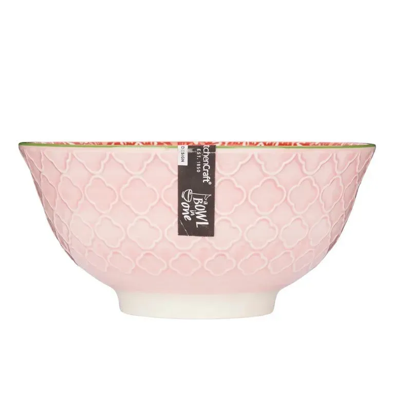 KitchenCraft Victorian Style Print Stoneware Serving Bowl | 6 x 3 inches