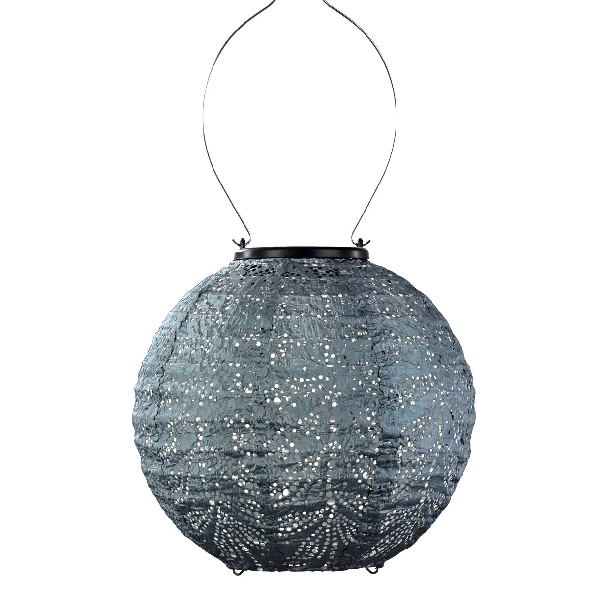 Lantern Round 20cm - Grey Blue Folia