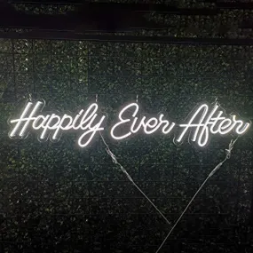 LED Neon Light Sign, Cold White Happily Ever After Hanging Neon Art Wall Sign for Party Wedding Hashtag Home Decor Kid Bedroom Bar