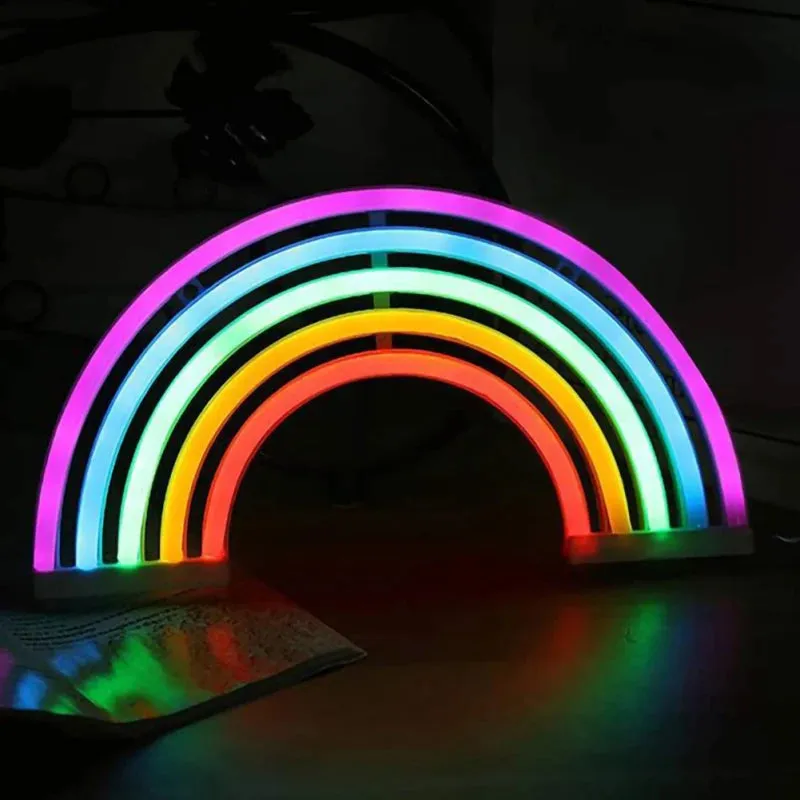 LED Neon Sign Lights Rainbow Light USB Battery Operated