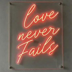 Love Never Fails Neon Sign - Handcrafted Neon Light
