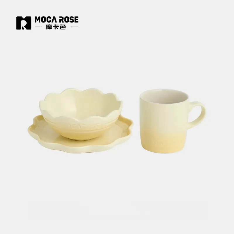 Mocarose Bowls & Plates & Elegance Dinnerware Set