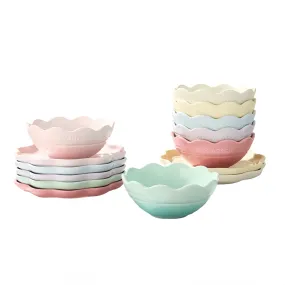 Mocarose Bowls & Plates & Elegance Dinnerware Set