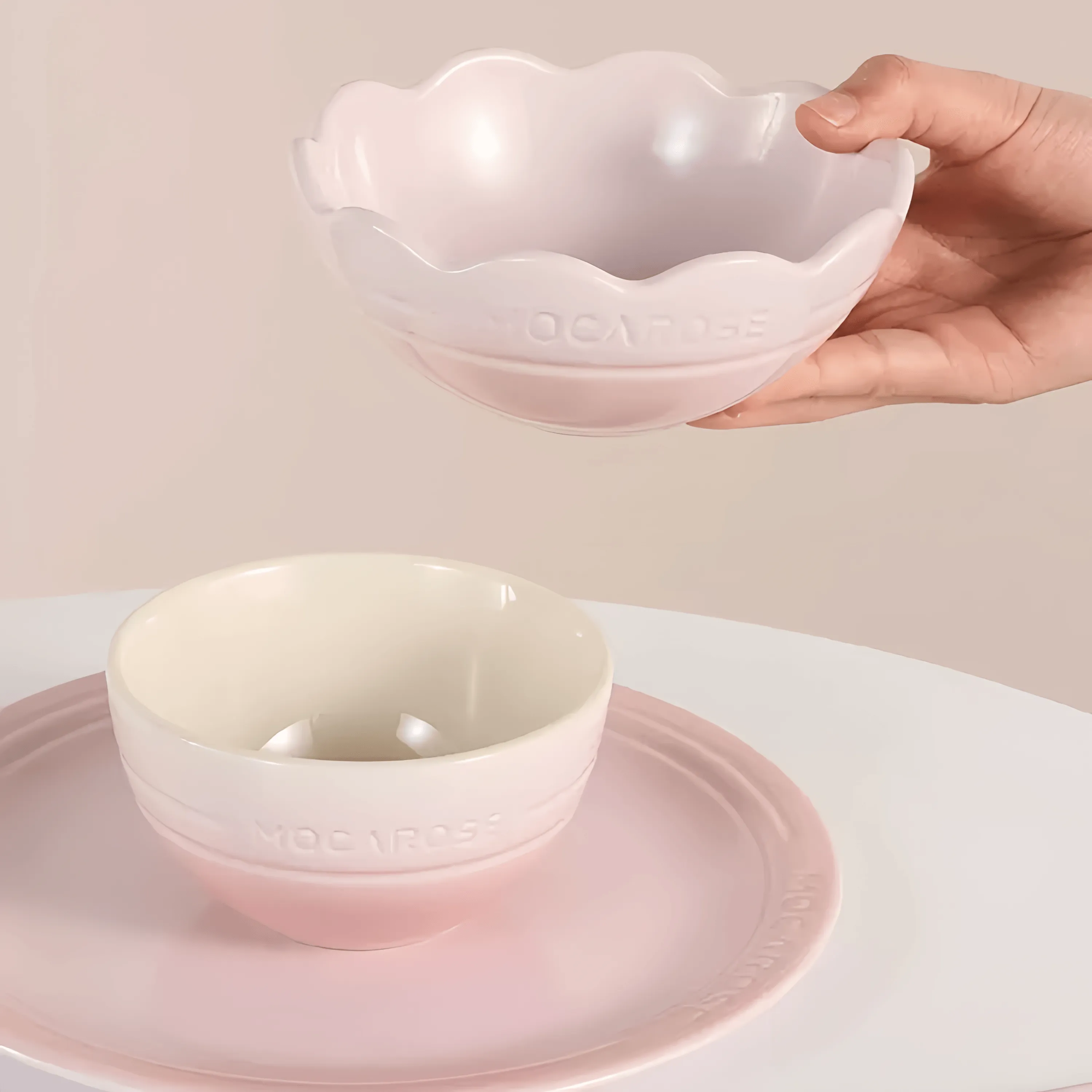 Mocarose Bowls & Plates & Elegance Dinnerware Set