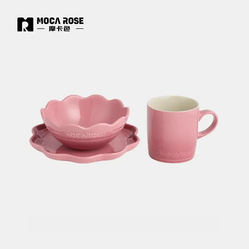 Mocarose Bowls & Plates & Elegance Dinnerware Set